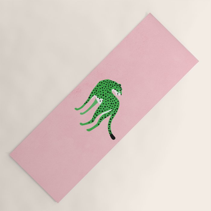 The Stare 2: Tropical Green Cheetah Edition Yoga Mat Gallery Image 1