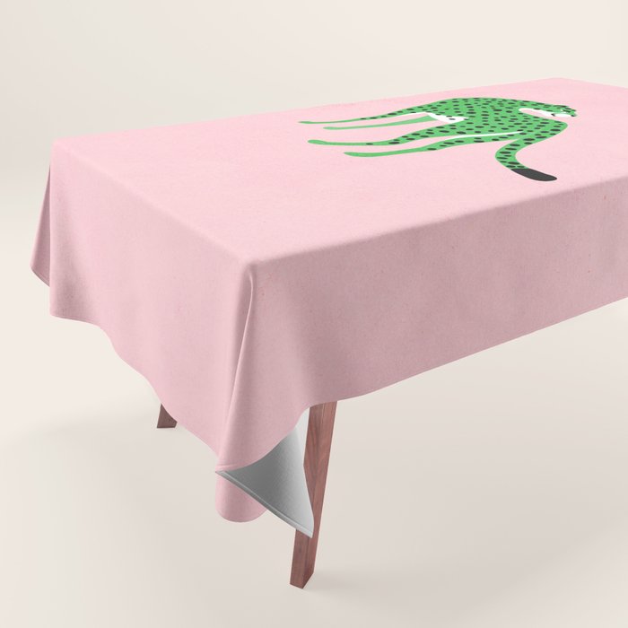 The Stare 2: Tropical Green Cheetah Edition Tablecloth Gallery Image 1