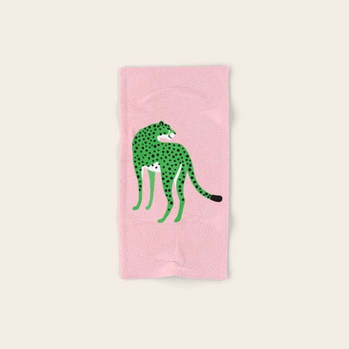 The Stare 2: Tropical Green Cheetah Edition Bath Towel Gallery Image 1
