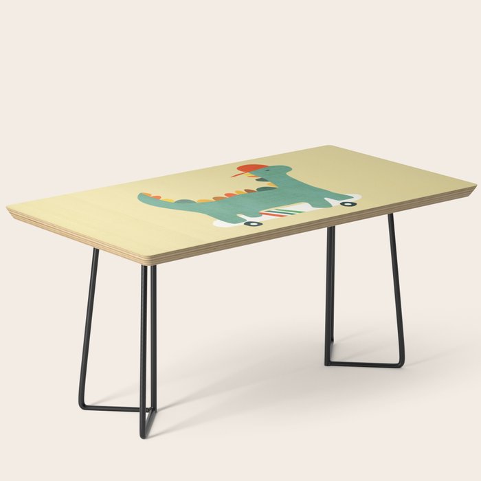 Dinosaur on retro skateboard Coffee Table Gallery Image 1