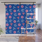 Cast Your Vote | Hand-Lettered Pattern in Blue Wall Mural Gallery Image 1