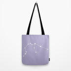 Aquarius Zodiac Star Constellation Line Art Pastel Lavender Tote Bag Gallery Image 2