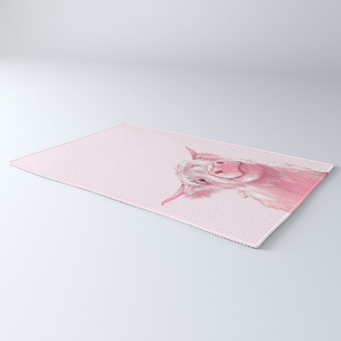 Highland Cow Pink Rug Gallery Image 3