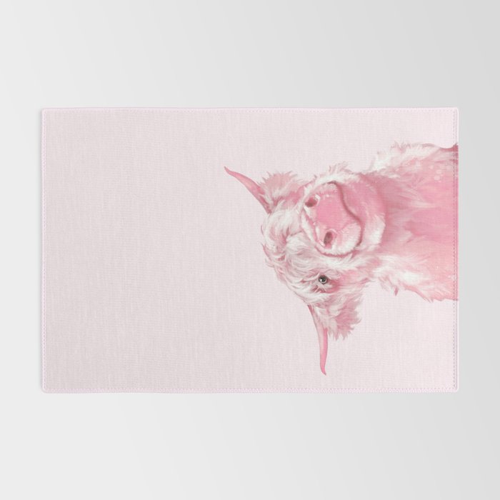 Highland Cow Pink Rug Gallery Image 2