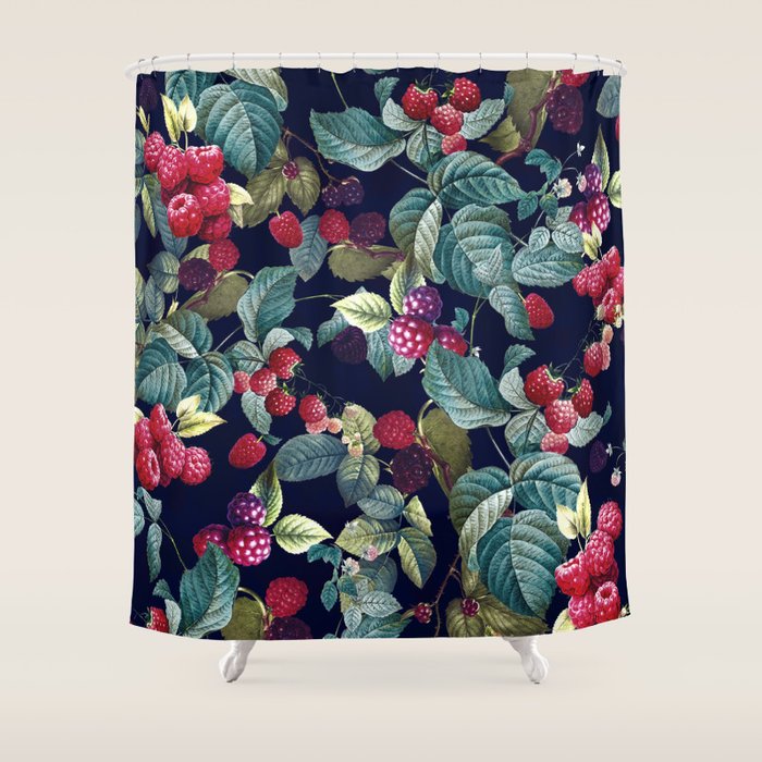 Wild Blackberry - Night  Shower Curtain Gallery Image 1