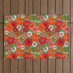 Retro Floral Pillowcase Outdoor Rug Gallery Image 1