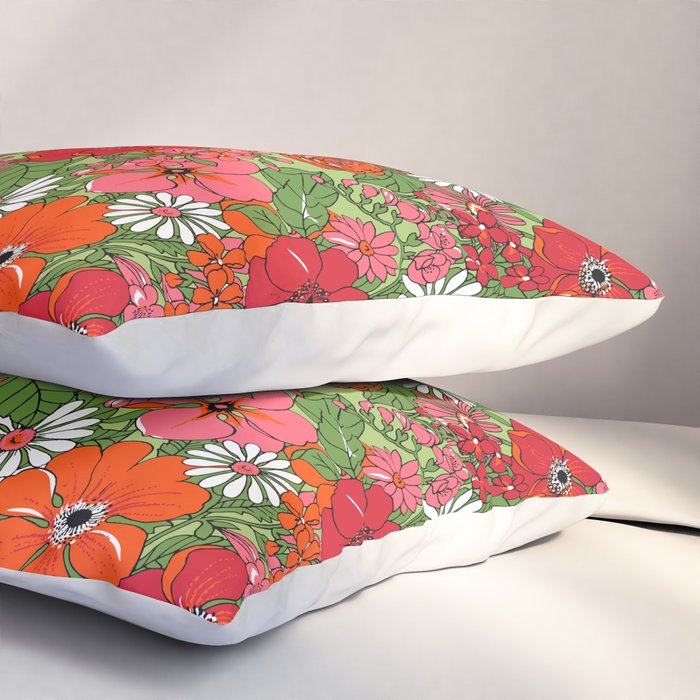 Retro Floral Pillowcase Pillow Sham Gallery Image 3
