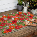 Retro Floral Pillowcase Outdoor Rug Gallery Image 2