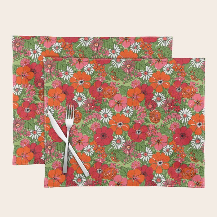 Retro Floral Pillowcase Placemat Gallery Image 1
