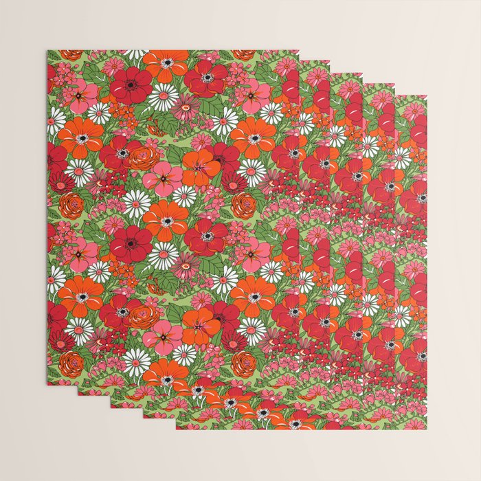 Retro Floral Pillowcase Wrapping Paper Gallery Image 3