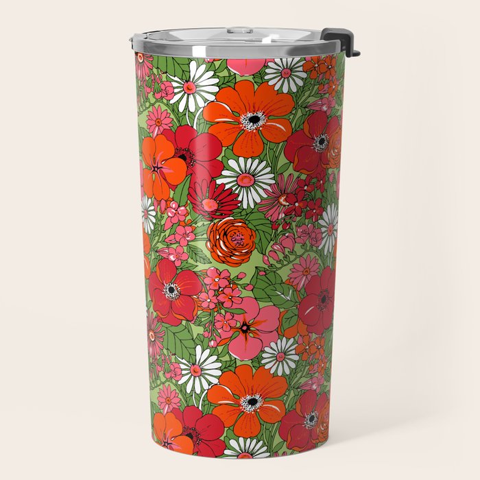 Retro Floral Pillowcase Travel Mug Gallery Image 2