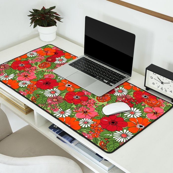 Retro Floral Pillowcase Desk Mat Gallery Image 2
