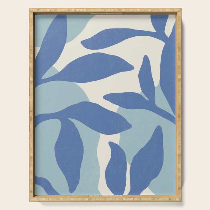 Botanic Abstract - Blue Serving Tray Gallery Image 1