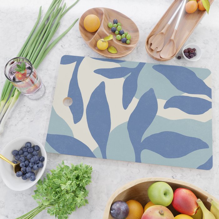 Botanic Abstract - Blue Cutting Board Gallery Image 2