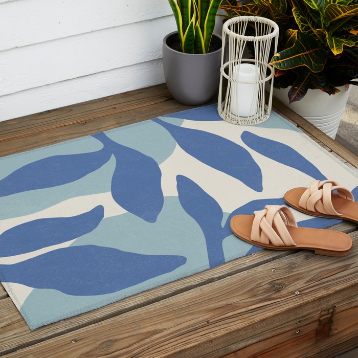 Botanic Abstract - Blue Outdoor Rug Gallery Image 2