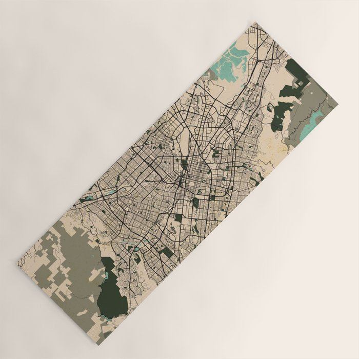 San Jose City Map of California, USA - Vintage Yoga Mat Gallery Image 1