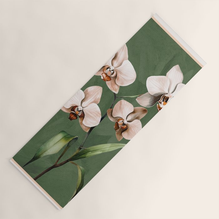 White Orchid Floral Art 4  Yoga Mat Gallery Image 1