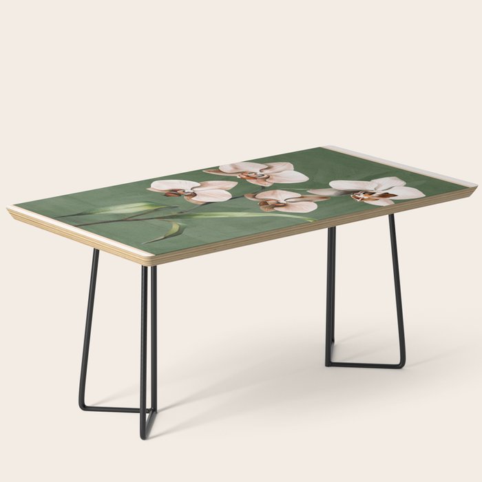 White Orchid Floral Art 4  Coffee Table Gallery Image 1