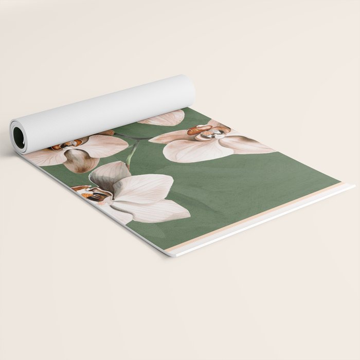 White Orchid Floral Art 4  Yoga Mat Gallery Image 2