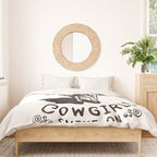Through Storms & Shadows, Cowgirls Sine On. Retro Western Art Design. Duvet Cover Gallery Image 3