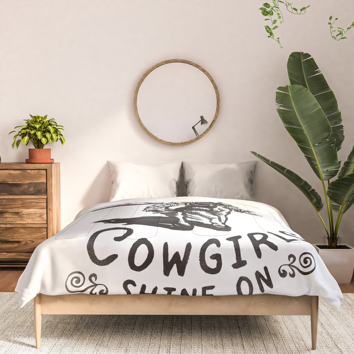 Through Storms & Shadows, Cowgirls Sine On. Retro Western Art Design. Comforter Gallery Image 3