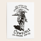 Through Storms & Shadows, Cowgirls Sine On. Retro Western Art Design. Poster Gallery Image 4