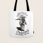 Through Storms & Shadows, Cowgirls Sine On. Retro Western Art Design. Tote Bag Gallery Image 1