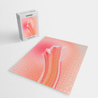 Coral Peach Candy: Abstract Brush Strokes on Gradient Color - 001 Jigsaw Puzzle Gallery Image 2