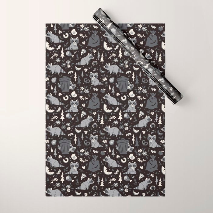 Trashy Raccoons Wrapping Paper Gallery Image 1