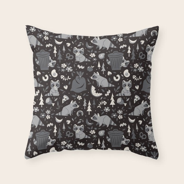Trashy Raccoons Throw Pillow Gallery Image 6