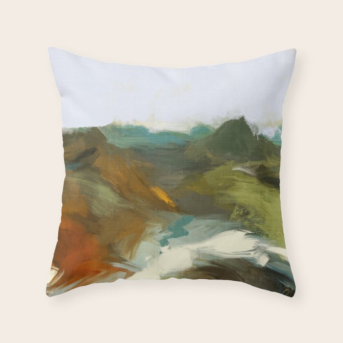 the path abstract landscape art Throw Pillow Gallery Image 6