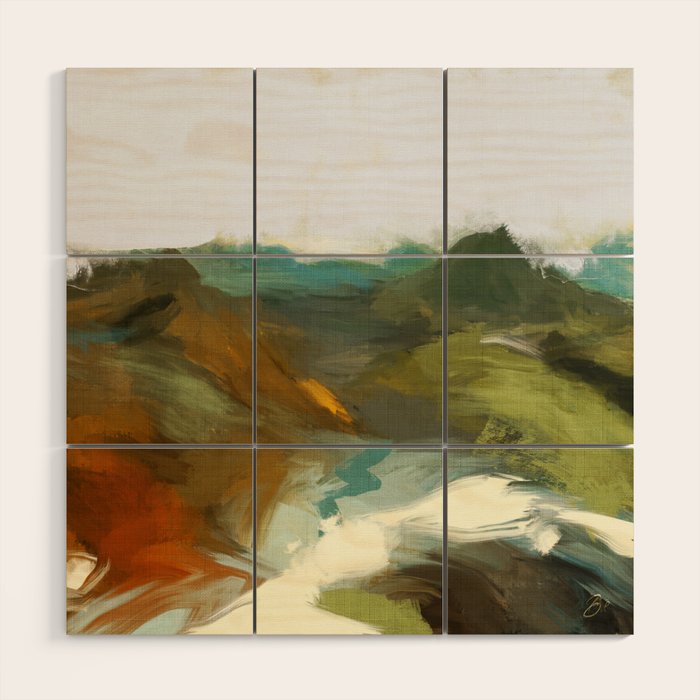 the path abstract landscape art Wood Wall Art Gallery Image 1