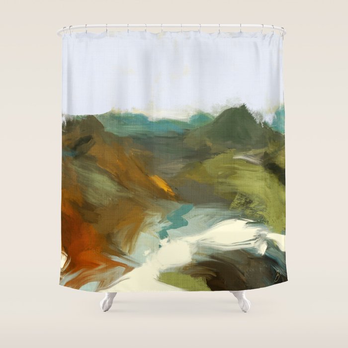 the path abstract landscape art Shower Curtain Gallery Image 1