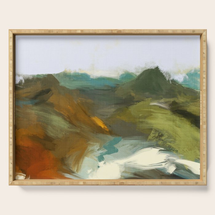 the path abstract landscape art Serving Tray Gallery Image 1