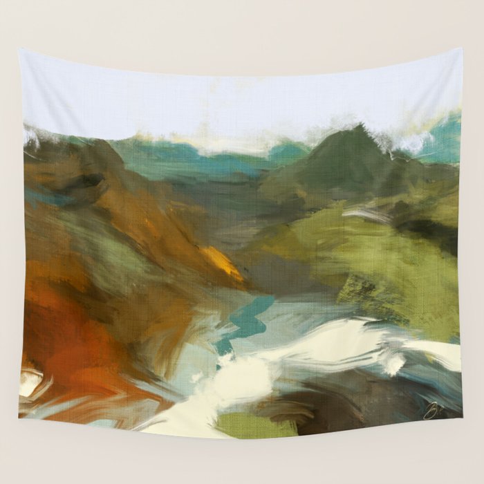 the path abstract landscape art Wall Tapestry Gallery Image 4