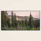 Mount Rainier Wildflower Adventure - National Park Wanderlust Desk Mat Gallery Image 3