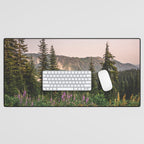 Mount Rainier Wildflower Adventure - National Park Wanderlust Desk Mat Gallery Image 1
