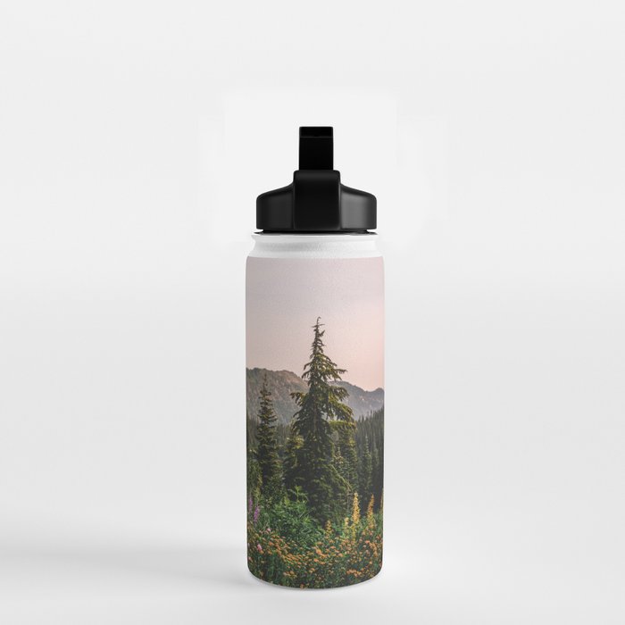 Mount Rainier Wildflower Adventure - National Park Wanderlust Water Bottle Gallery Image 2