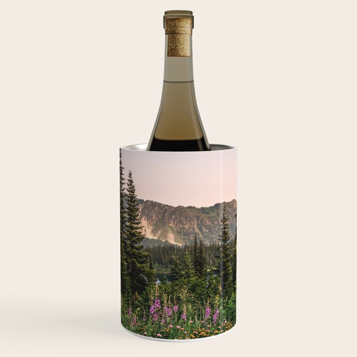 Mount Rainier Wildflower Adventure - National Park Wanderlust Wine Chiller Gallery Image 1