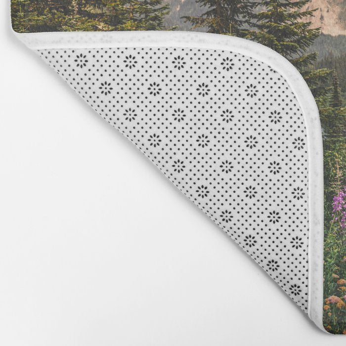 Mount Rainier Wildflower Adventure - National Park Wanderlust Bath Mat Gallery Image 2