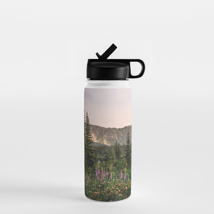 Mount Rainier Wildflower Adventure - National Park Wanderlust Water Bottle Gallery Image 1