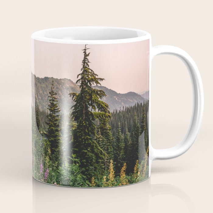 Mount Rainier Wildflower Adventure - National Park Wanderlust Coffee Mug Gallery Image 1