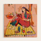 AUTUMN PICNIC IN A PARK Wood Wall Art Gallery Image 1