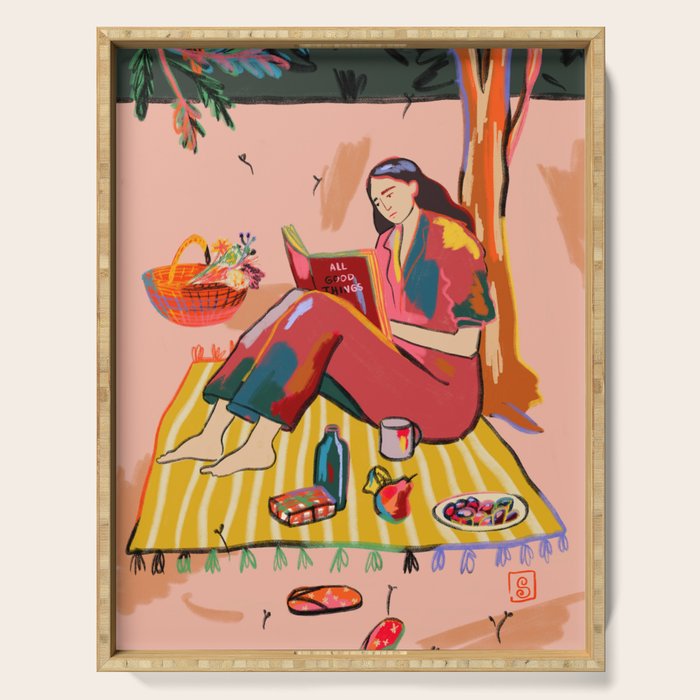 AUTUMN PICNIC IN A PARK Serving Tray Gallery Image 1