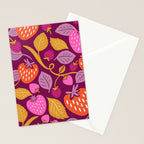 Strawberry Fields - Magenta Gold Stationery Card Gallery Image 2