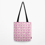 Elegant Pink Bow Checkerboard Pattern Tote Bag Gallery Image 2