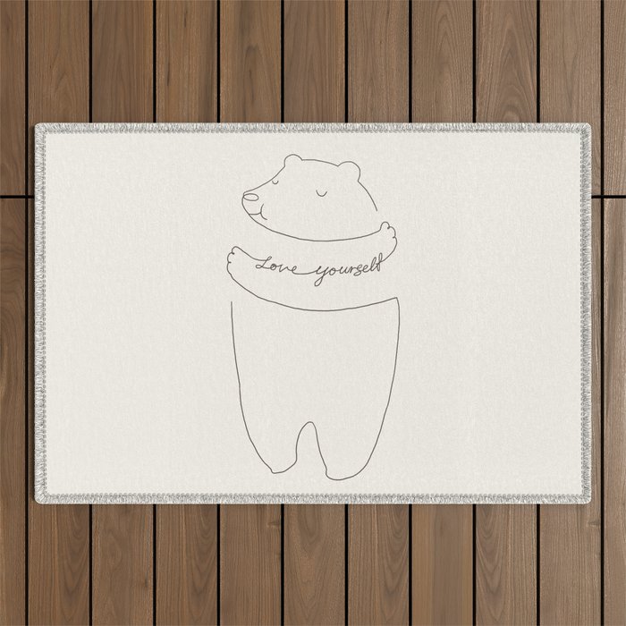 Love Yourself Bear Outdoor Rug Gallery Image 1