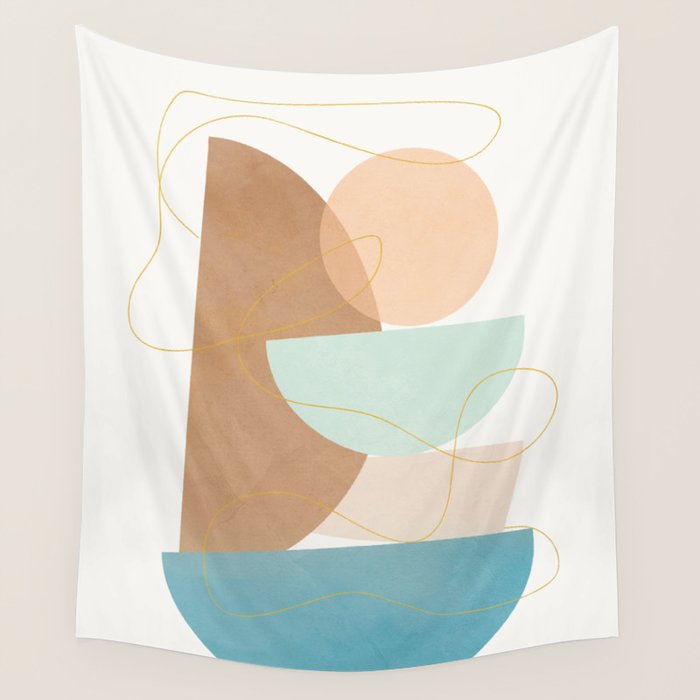 Soft Abstract Shapes 18 Wall Tapestry Gallery Image 4