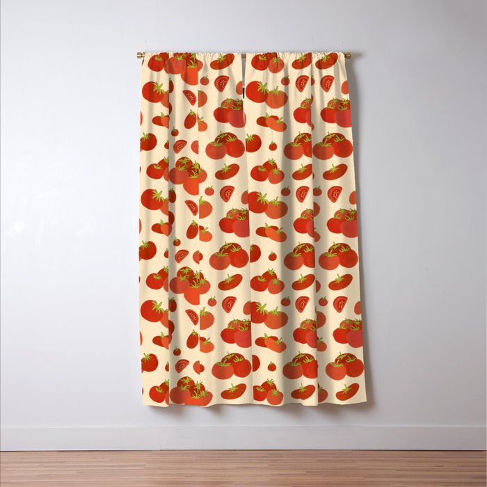 Hand Drawn Italian Roman Pomodori Tomato Classic Mediterranean Art Window Curtain Gallery Image 3
