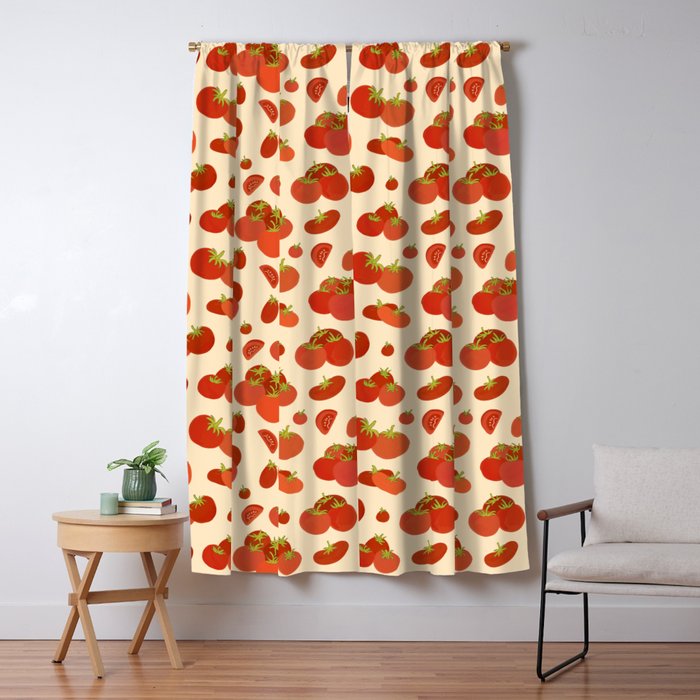 Hand Drawn Italian Roman Pomodori Tomato Classic Mediterranean Art Window Curtain Gallery Image 5